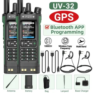 Baofeng UV-32 GPS Walkie Talkie 10W Long Range Multi Band